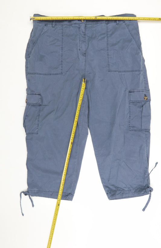 Marks and Spencer Womens Blue Size 22 Cargo Trousers