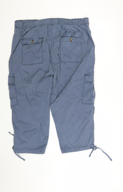 Marks and Spencer Womens Blue Size 22 Cargo Trousers