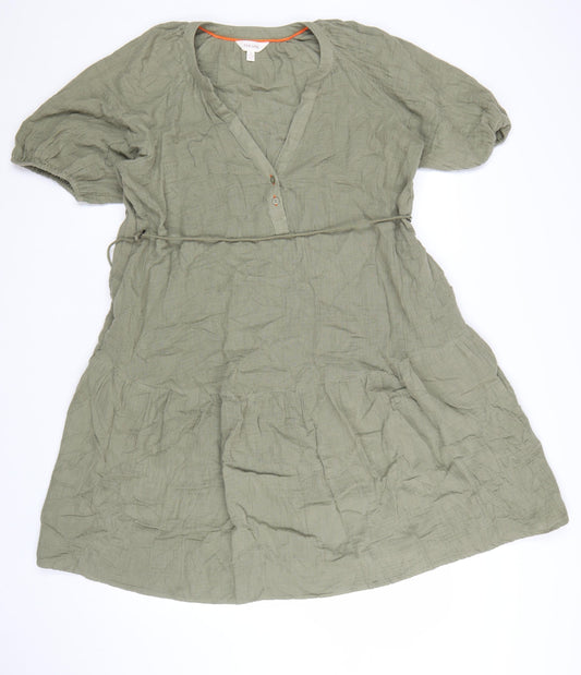 Marks and Spencer Women’s Green Cotton A-Line Knee Length Dress Size 14