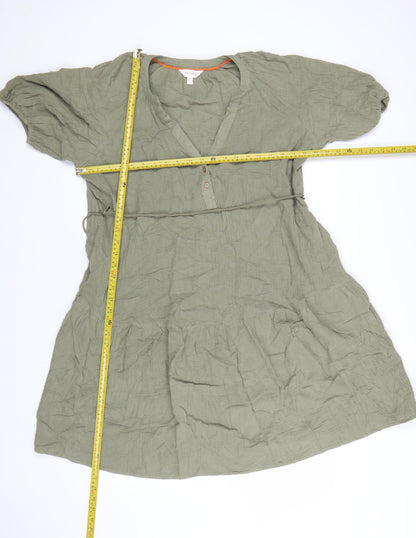 Marks and Spencer Women’s Green Cotton A-Line Knee Length Dress Size 14