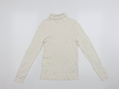 Marks and Spencer Women’s Ivory Roll Neck Slim Fit Knit Jumper Size 8