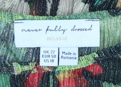 Never Fully Dressed Women's Multicoloured Paisley Midi Dress Size 22