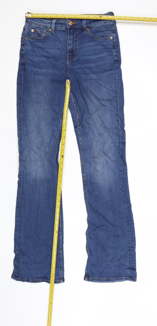 Marks and Spencer Womens Blue Bootcut Denim Jeans Size 10 Long