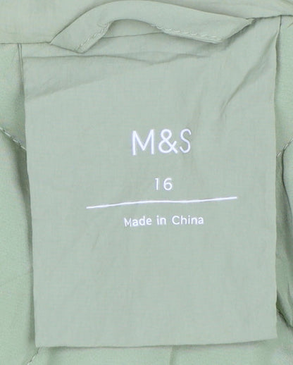 Marks and Spencer Women’s Green Quilted Mid-Length Coat Size 16