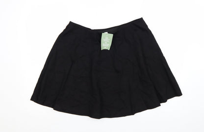 H&M Women’s Black A-Line Short Skirt L Viscose Blend