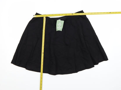 H&M Women’s Black A-Line Short Skirt L Viscose Blend