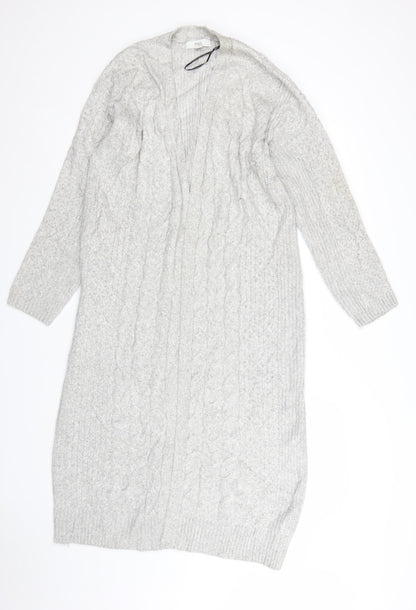 Marks and Spencer Women’s Grey Long Cable-Knit Cardigan Size L