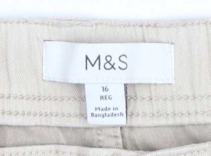 Marks and Spencer Womens Beige Size 16 Jogger Trousers