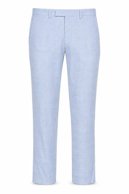 Marks and Spencer Men's Blue Slim Fit Check Chino Trousers 32W 31L