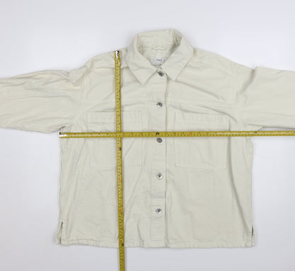 Marks and Spencer Women Beige L Basic Cotton Jacket