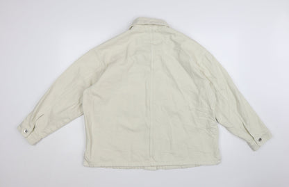 Marks and Spencer Women Beige L Basic Cotton Jacket
