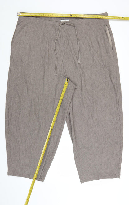 Marks and Spencer Women Brown Cropped Trousers Size 24 Short