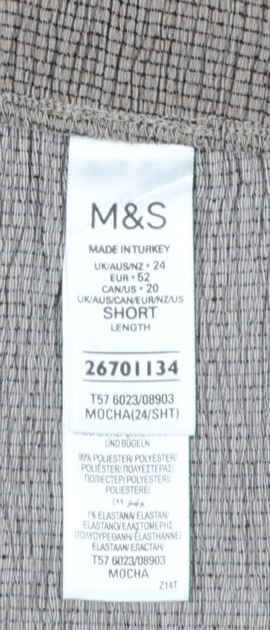 Marks and Spencer Women Brown Cropped Trousers Size 24 Short