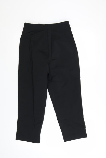 Marks and Spencer Women’s Black Size 8 Regular Cotton Blend Trousers