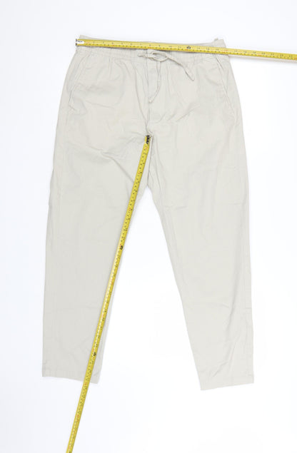 Marks and Spencer Men's Beige Chino Trousers M Regular Fit