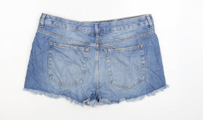 Marks and Spencer Womens Blue Denim Cut-Off Shorts Size 16