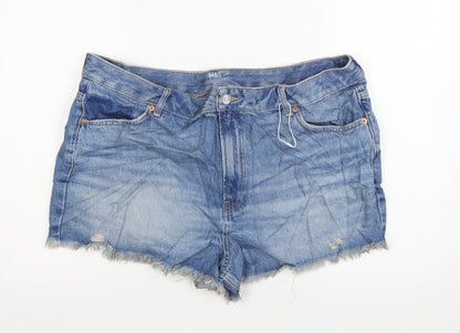 Marks and Spencer Women's Blue Denim Cut-Off Shorts Size 18