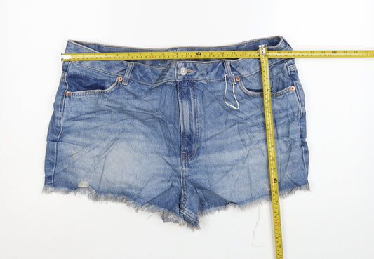 Marks and Spencer Women's Blue Denim Cut-Off Shorts Size 18