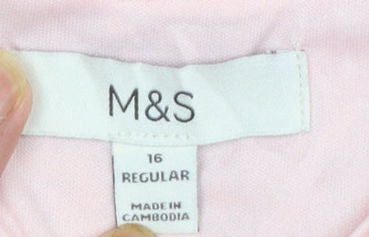 Marks and Spencer Women Pink Sequin Shift Dress Size 16