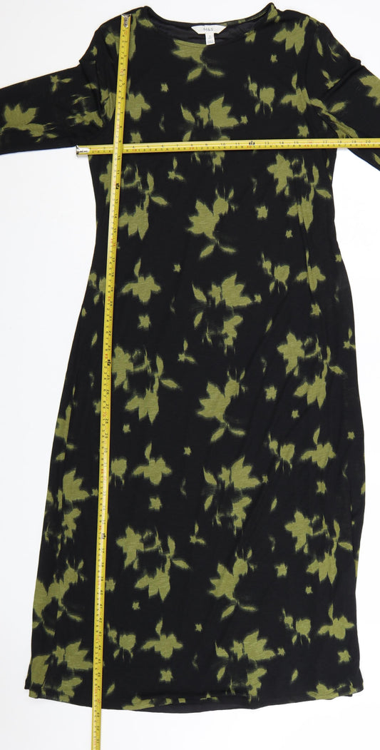 Marks and Spencer Womens Multicoloured Size 14 Long Sleeve Shift Dress