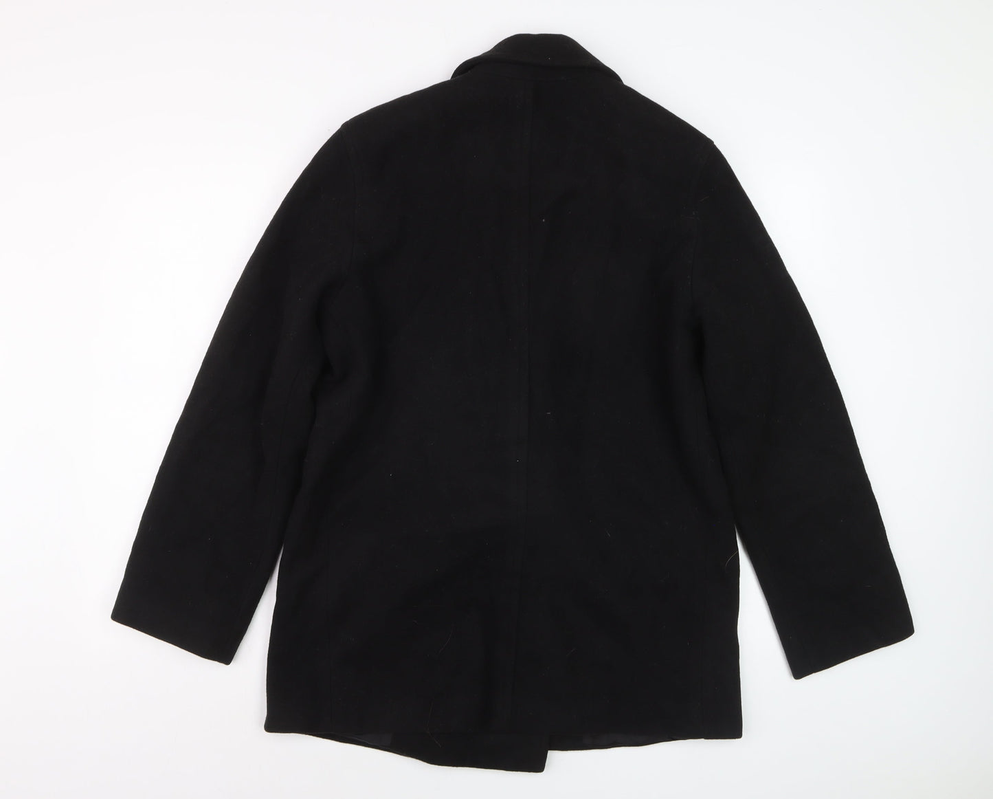 J. Percy Women's Black Wool Pea Coat Size 8 Classic Mid-Length