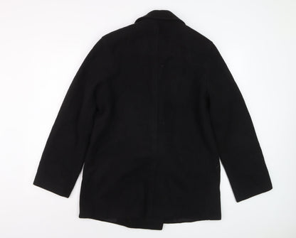 J. Percy Women's Black Wool Pea Coat Size 8 Classic Mid-Length