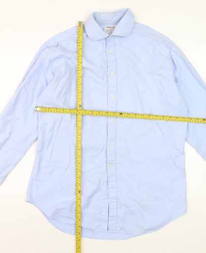 T.M. Lewin Men's Blue Slim Fit Luxury Cotton Long Sleeve Formal Shirt Size L
