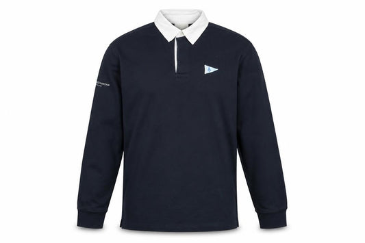 Four Seasons Men's Navy Long Sleeve Polo Shirt Size S 100% Cotton Yachting Style