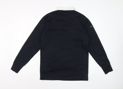 Four Seasons Men's Navy Long Sleeve Polo Shirt Size S 100% Cotton Yachting Style