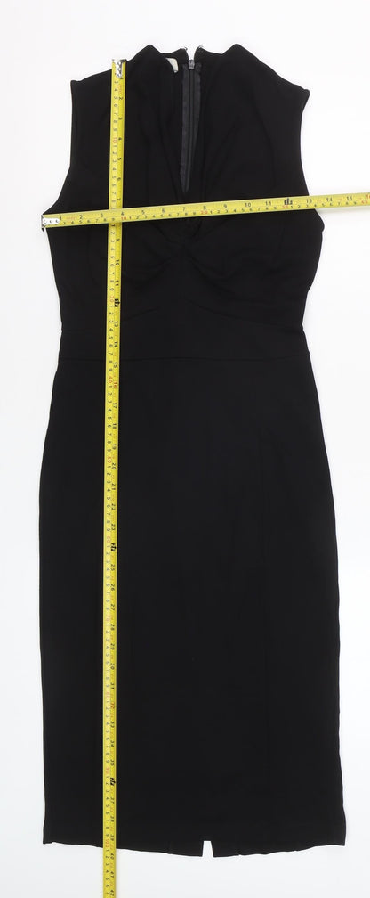 Hobbs Women’s Black Size 8 Sleeveless Sheath Knee Length Dress