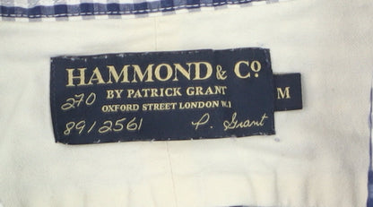 Hammond & Co Men's Blue Check Cotton Long Sleeve Dress Shirt M
