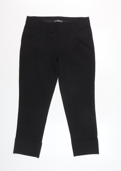 Gap Women Black UK 6 Cropped Trousers Polyester Blend