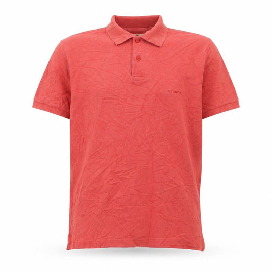 Front view of Lee Cooper Men's Red Cotton Polo Shirt, size M, Short Sleeve