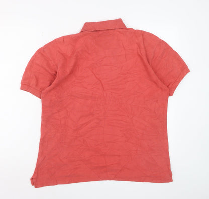 Lee Cooper Men's Red Cotton Polo Shirt Size M Short Sleeve