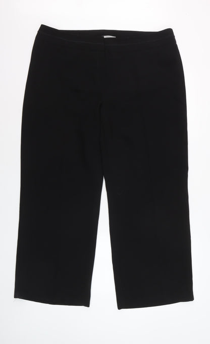 Marks and Spencer Women's Black Size 18 Short Straight Leg Trousers