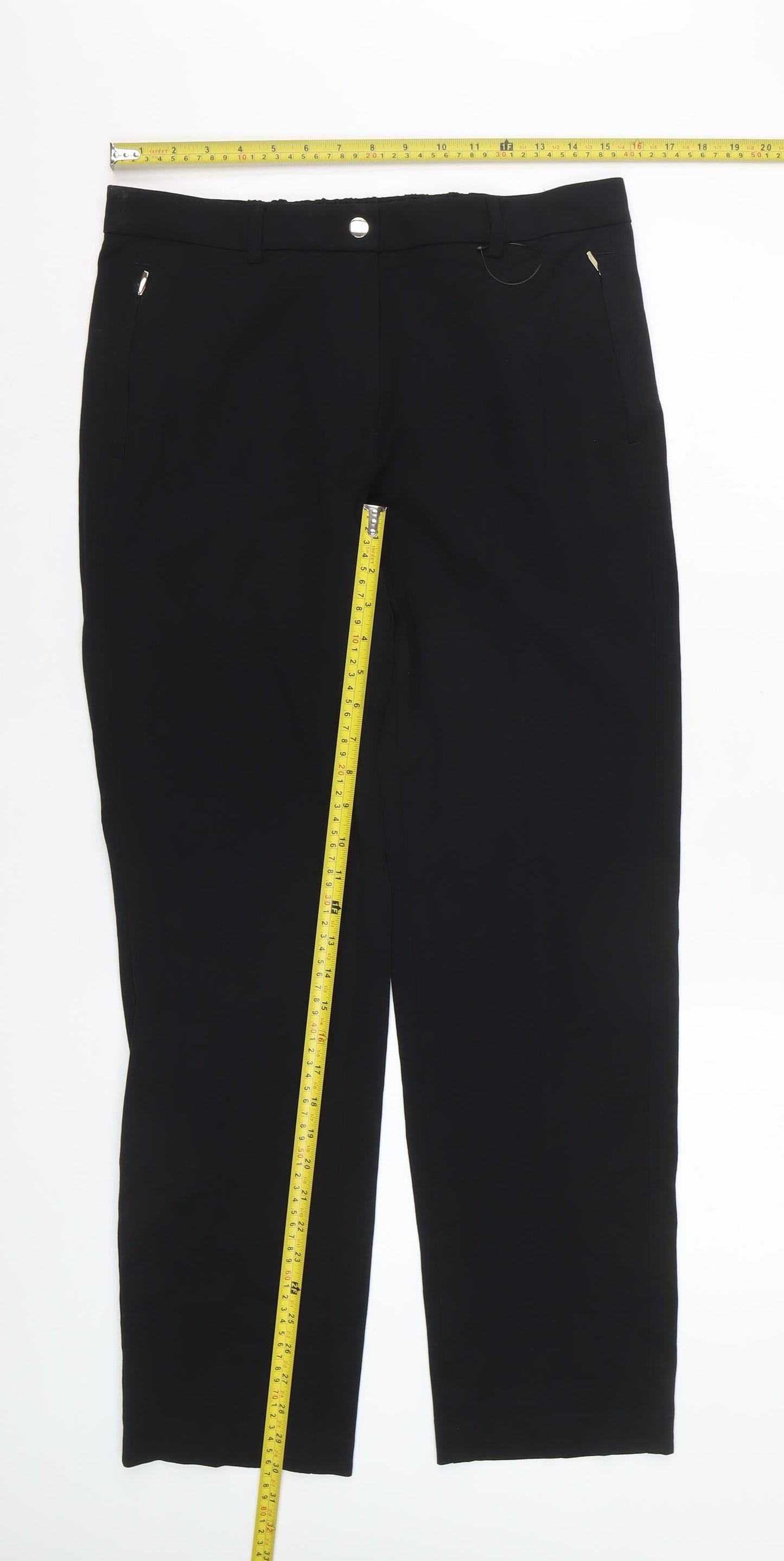 Marks and Spencer Women's Black Straight Leg Trousers Size 12