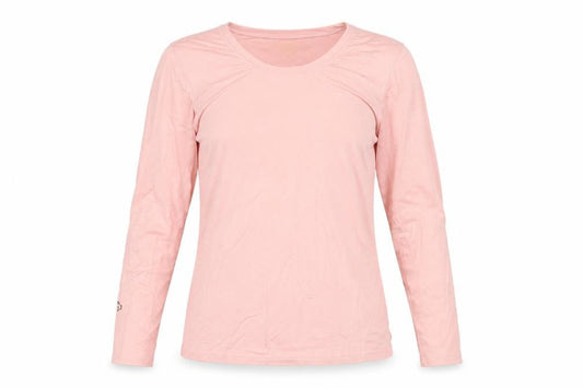 Qodaun Womens Pink Long Sleeve Slim Fit Activewear Top L