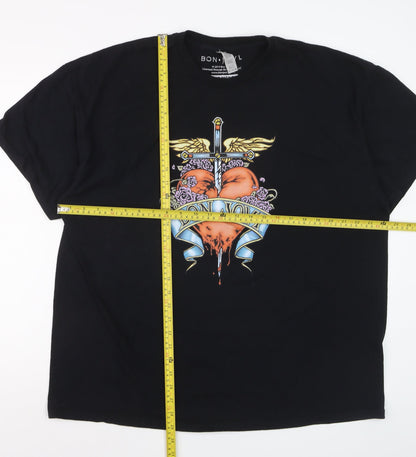 Bon Jovi Men's Black 2XL Band Graphic Short Sleeve T-Shirt