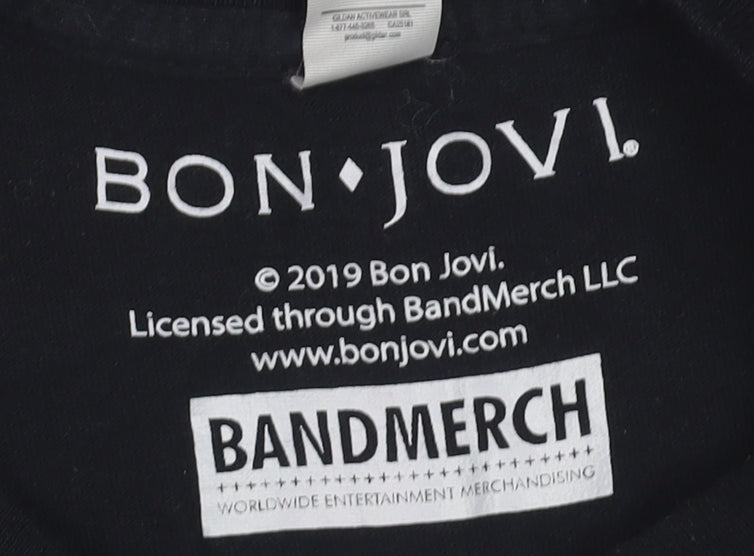Bon Jovi Men's Black 2XL Band Graphic Short Sleeve T-Shirt