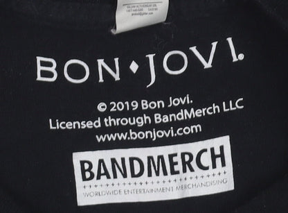 Bon Jovi Men's Black 2XL Band Graphic Short Sleeve T-Shirt