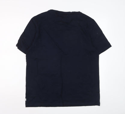 Marks and Spencer Autograph Men's Navy Supima Cotton Crew Neck T-Shirt Size L