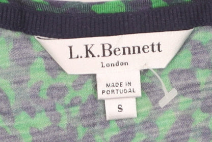 L.K. Bennett Women’s Green Animal Print Lyocell Wool Blouse Size S