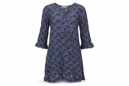 Capri Women Blue Stripe Cotton Knee Length Shift Dress Size 10