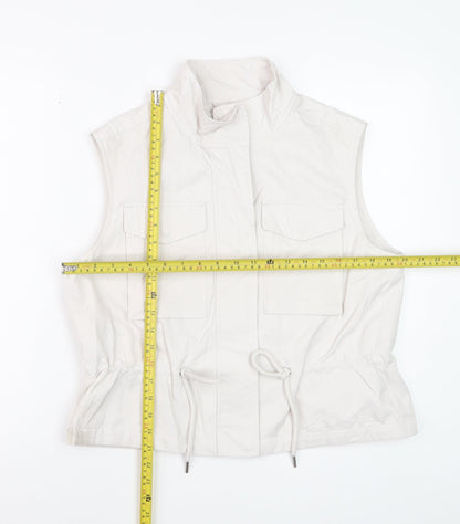 Marks and Spencer Women’s Ivory Cotton Blend Sleeveless Waistcoat Size 10