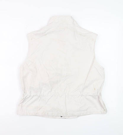 Marks and Spencer Women’s Ivory Cotton Blend Sleeveless Waistcoat Size 10