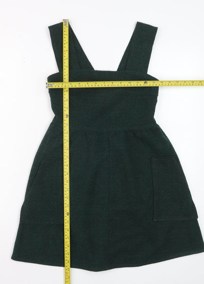 Topshop Women Green UK 6 Pinafore Dress with Pockets