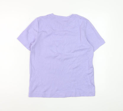 Arket Women's Purple Cotton Blend Basic Short Sleeve T-Shirt Size S
