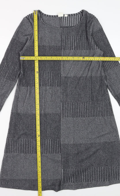 GAP Women’s Grey Knit Shift Dress XS Long Sleeve Casual