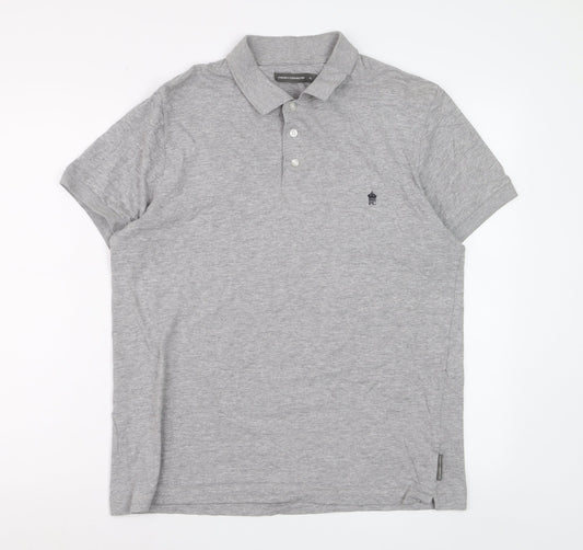 French Connection Men’s Grey Polo Shirt XL Cotton Blend