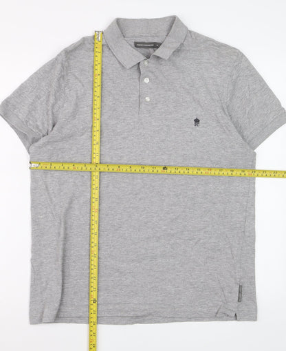 French Connection Men’s Grey Polo Shirt XL Cotton Blend